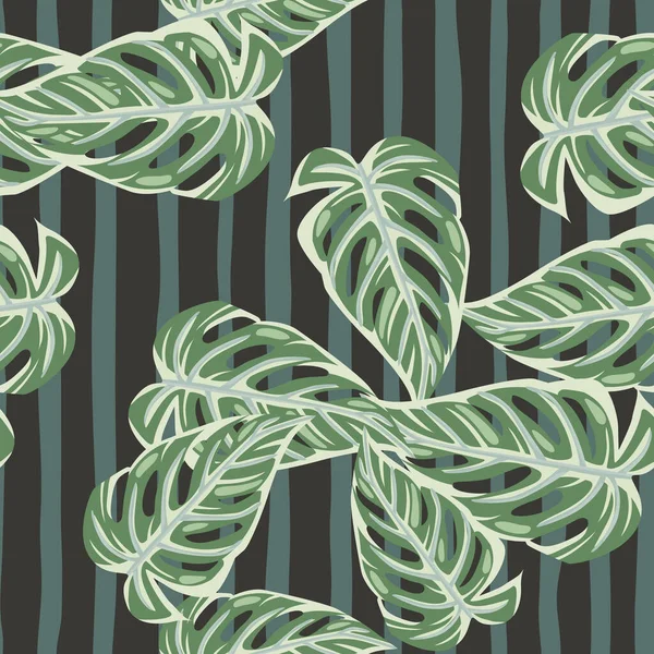 丛生叶子无缝花纹 异型植物质感 植物的背景 装饰热带棕榈叶墙纸 面料设计 纺织品印花 矢量说明 — 图库矢量图片