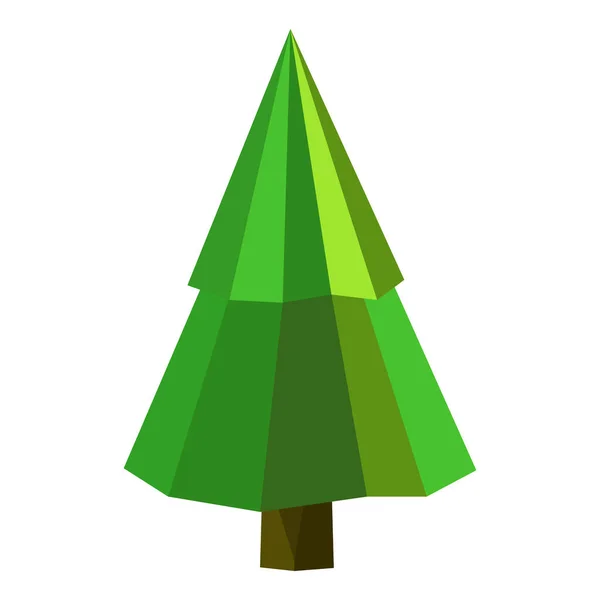 抽象低ポリ松の木のアイコンが単離された 幾何学的な多角形のスタイル 3D低ポリ 様式化されたデザイン要素 ポスター チラシ カバー パンフレットのデザイン — ストックベクタ