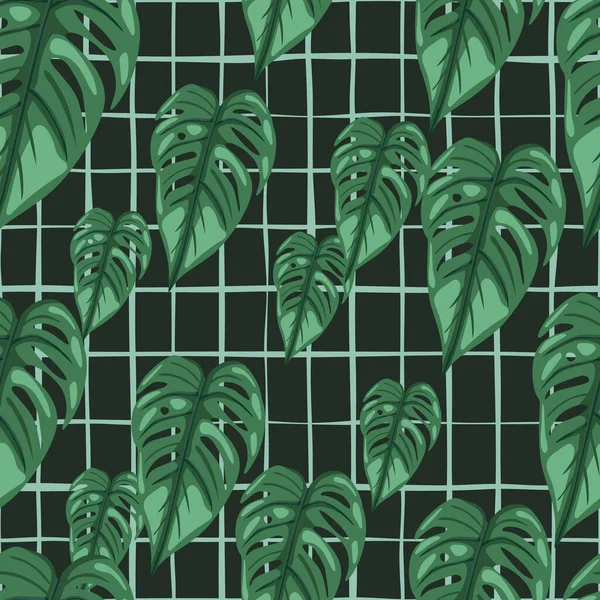 Folha Selva Papel Parede Sem Costura Palma Tropical Decorativa Deixa —  Vetores de Stock