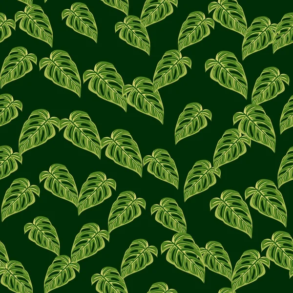 Jungle Leaf Nahtloses Muster Exotische Botanische Textur Floraler Hintergrund Dekorative — Stockvektor