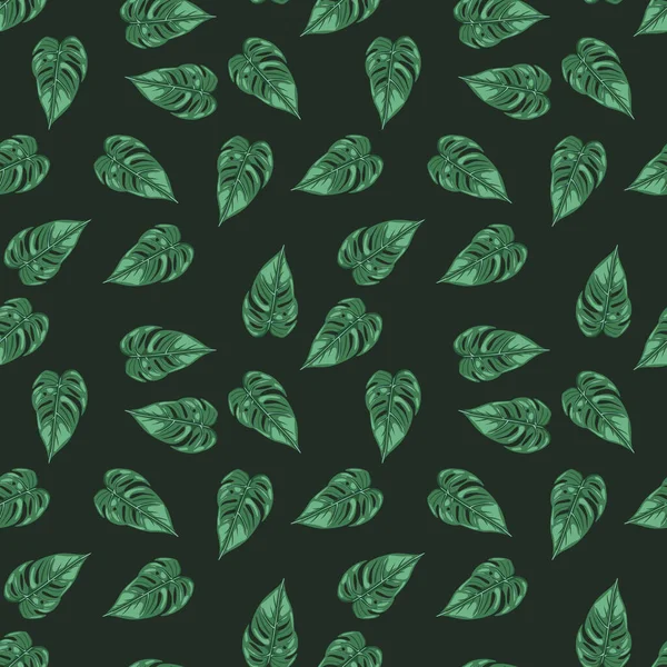 Jungle Leaf Nahtlose Tapete Dekorative Tropische Palmenblätter Mit Nahtlosem Muster — Stockvektor