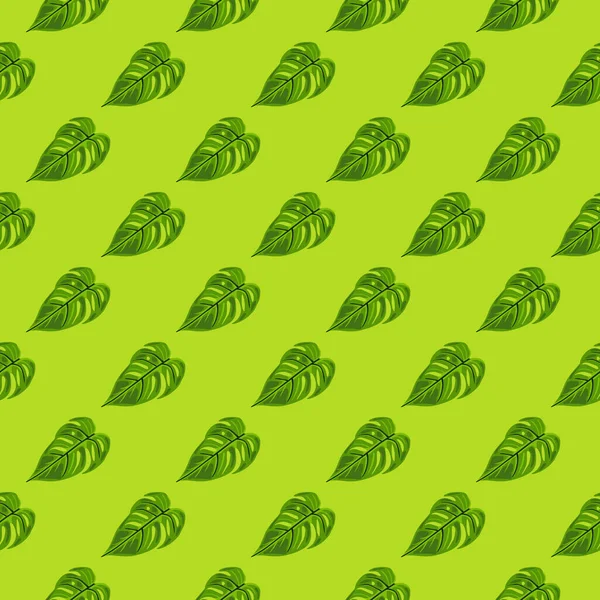 ジャングルの葉シームレス壁紙 装飾的な熱帯ヤシはシームレスなパターンを残します エキゾチックな植物の質感 花の背景 テキスタイルプリント ラッピング カバーのためのデザイン ベクターイラスト — ストックベクタ