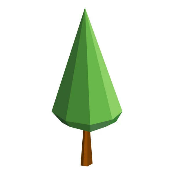 Soyut Düşük Polyester Çam Ağacı Simgesi Izole Geometrik Çokgen Stili — Stok Vektör