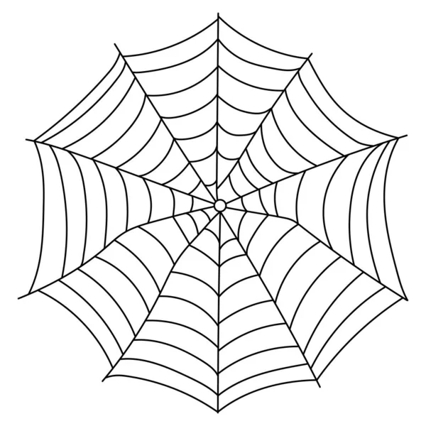 Korkunç Örümcek Ağı Izole Edilmiş Ürkütücü Cadılar Bayramı Süsü Örümcek — Stok Vektör