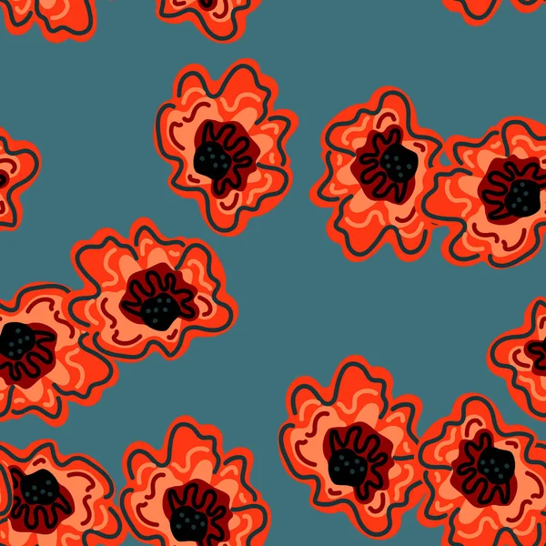 Streszczenie Kwiatowy Niekończące Się Tło Rumianek Kwiat Bezszwowy Wzór Elegancko — Wektor stockowy