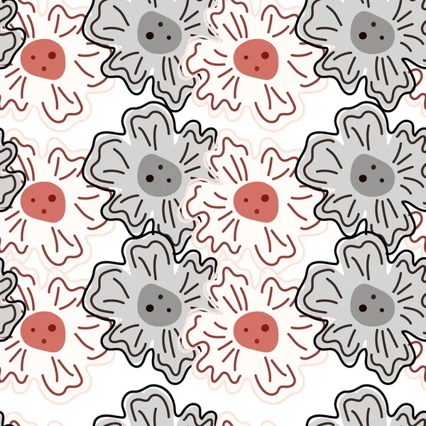 洋甘菊花纹无缝 风格简洁典雅 抽象的植物无尽的背景 用于面料设计 纺织品印花 包装纸 甚至作为封面 矢量说明 — 图库矢量图片