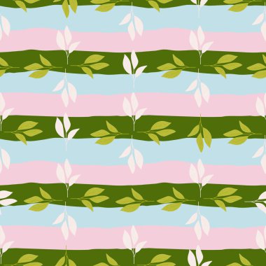 Organik basit bir şekilde pürüzsüz bir desen bırakır. Botanik geçmişi. Dekoratif orman yaprağı duvar kağıdı. Kumaş tasarımı, tekstil baskısı, ambalaj kağıdı, kapak için. Vektör illüstrasyonu