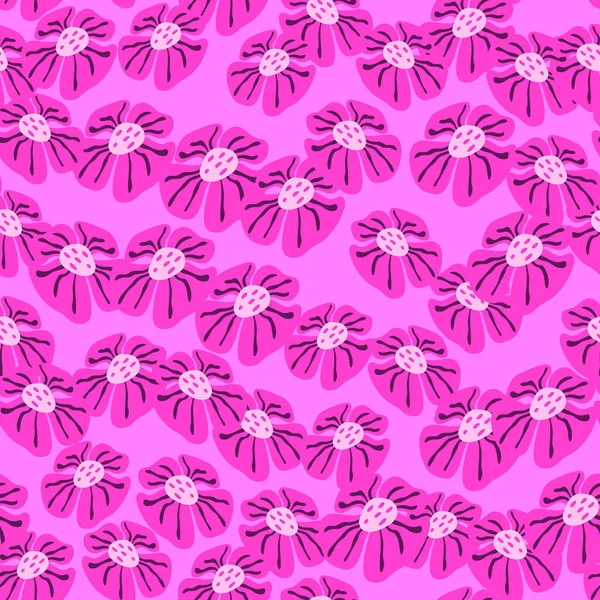 Zeitgenössische Große Knospe Blume Nahtlose Muster Nette Stilisierte Blumen Hintergrund — Stockvektor