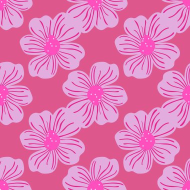 Büyük tomurcuk papatya çiçeği pürüzsüz deseni basit bir şekilde. Sevimli, stilize çiçek arka planı. Kumaş tasarımı, tekstil baskısı, ambalaj kağıdı, kapak için. Vektör illüstrasyonu