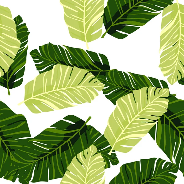 Soyut Egzotik Bitkilerin Kusursuz Desenleri Botanik Duvar Kağıdı Palmiye Yaprağı — Stok Vektör