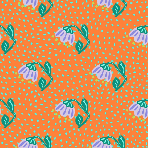 現代の花のシームレスなパターン かわいいスタイルの花の背景 装飾的な素朴な植物の壁紙 生地デザイン テキスタイルプリント 包装紙 カバー用 ベクターイラスト — ストックベクタ