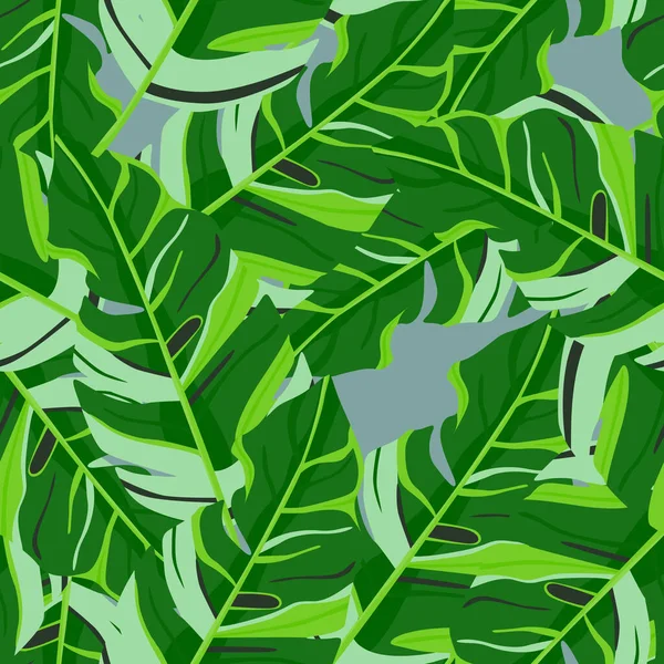 Hawaiiinspirerat Mönster Fashionabelt Exotiska Palmer Och Grönskande Grönska Tapeter Abstrakt — Stock vektor
