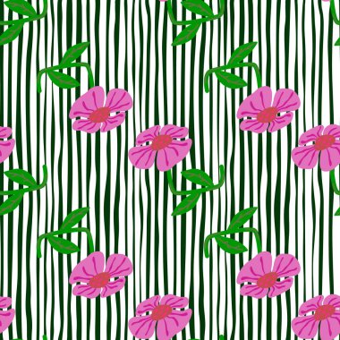 Çağdaş, şirin, biçimlendirilmiş, kusursuz desenler. Dekoratif saf botanik duvar kağıdı. Kumaş tasarımı, tekstil baskısı, ambalaj kağıdı, kapak için. Vektör illüstrasyonu