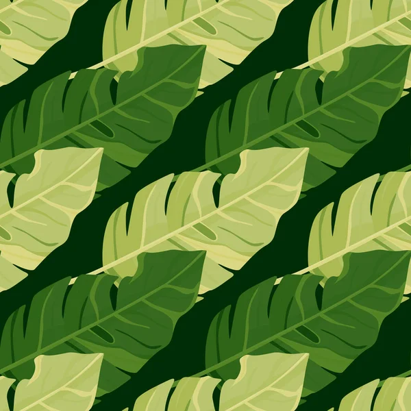 하와이에서 영감을 패턴입니다 이국적 야자수이며 초록빛 벽지이다 식물원의 배경이다 아름다운 — 스톡 벡터