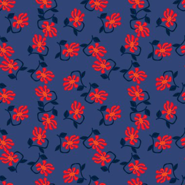 Dekoratif retro, soyut, dikişsiz desen. Klasik stilize çiçek arka planı. Kumaş tasarımı, tekstil baskısı, ambalaj kağıdı, kapak için. Vektör illüstrasyonu