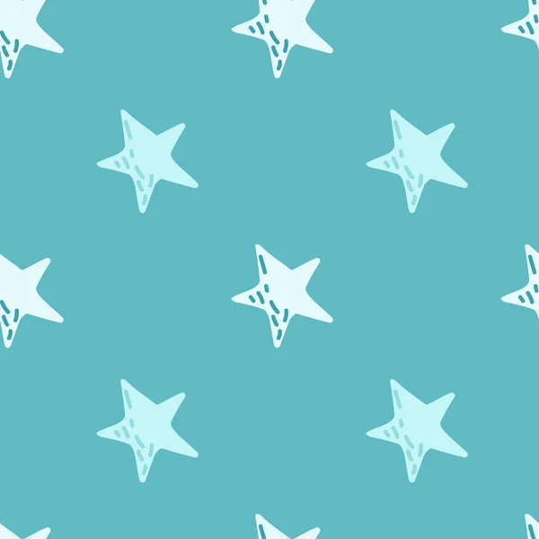 Χαριτωμένα Αστέρια Αδιάλειπτη Μοτίβο Στυλ Doodle Ταπετσαρία Αστερισμών Σχεδιασμός Για — Διανυσματικό Αρχείο