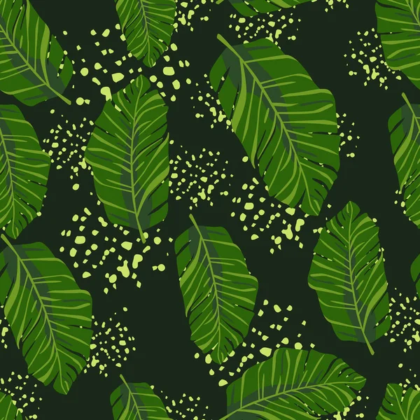Abstrakt Exotisk Växt Sömlös Mönster Botaniska Löv Tapeter Tropiska Mönster — Stock vektor