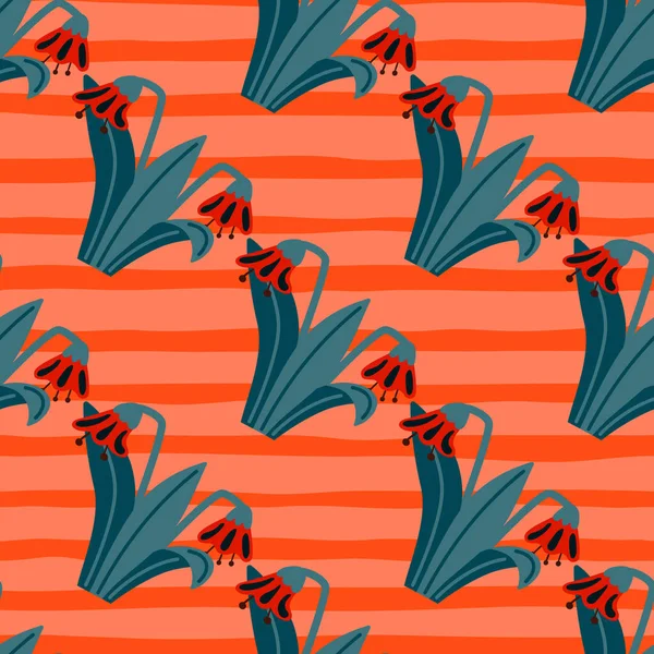 Колокольчики Листья Бесшовные Лили Ботанические Обои Винтажные Весенние Цветы Текстильной — стоковый вектор