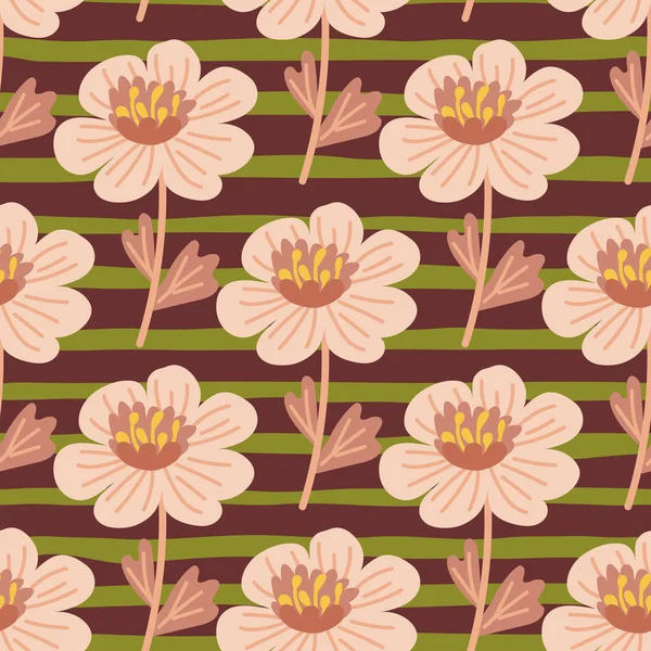 Simple Motif Fleur Camomille Sans Couture Papier Peint Botanique Naïf — Image vectorielle