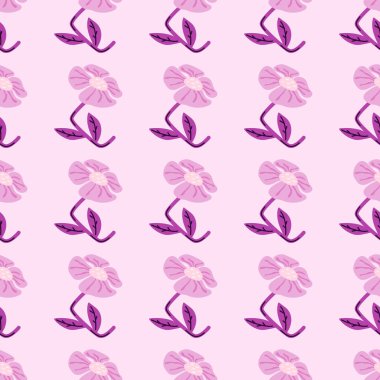 Çağdaş, şirin, biçimlendirilmiş, kusursuz desenler. Dekoratif saf botanik duvar kağıdı. Kumaş tasarımı, tekstil baskısı, ambalaj kağıdı, kapak için. Vektör illüstrasyonu