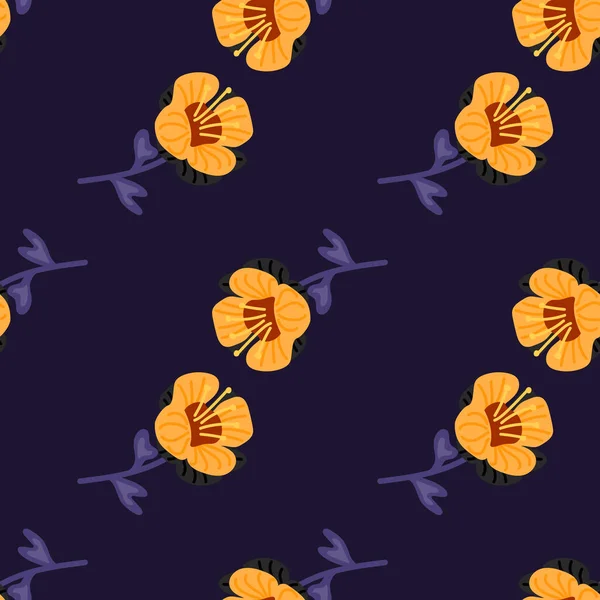 Basit bir şekilde biçimlendirilmiş, dikişsiz çiçek deseni. Soyut çiçek arkaplanı. Kumaş tasarımı, tekstil baskısı, ambalaj kağıdı, kapak için. Vektör illüstrasyonu