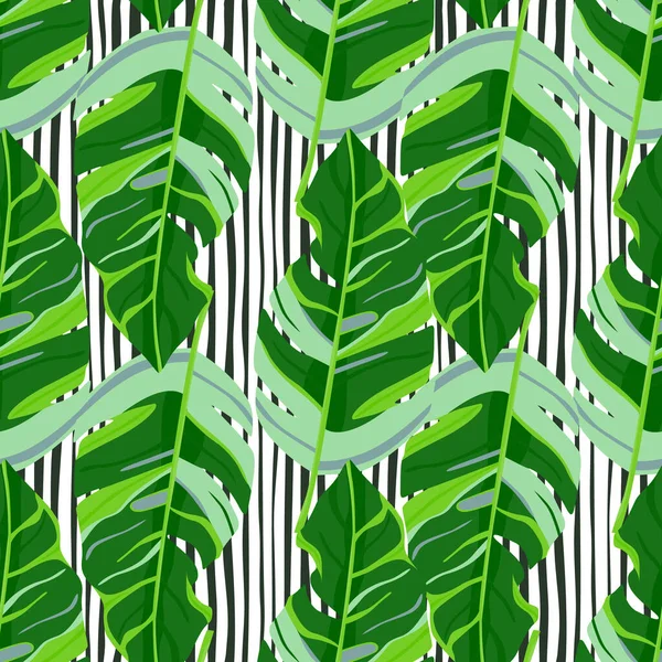 Padrão Inspirado Havai Fashionably Exótico Palmeiras Exuberante Papel Parede Vegetação Vetores De Stock Royalty-Free