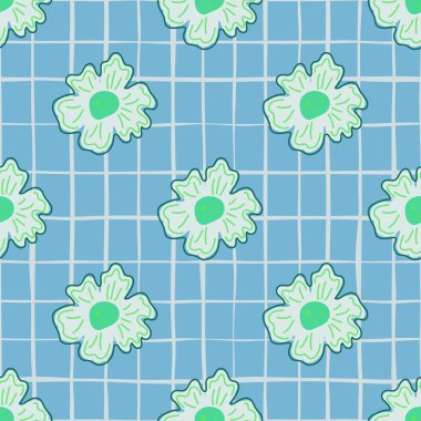 Papatya çiçeği pürüzsüz deseni, basit bir şekilde zarif. Soyut çiçek arkaplanı. Kumaş tasarımı, tekstil baskısı, ambalaj kağıdı, hatta kapak olarak. Vektör illüstrasyonu