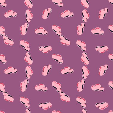 Basit, pürüzsüz bulutlar. İlkel sanat. Kumaş tasarımı, tekstil baskısı, ambalaj kağıdı, kapak için. Vektör illüstrasyonu