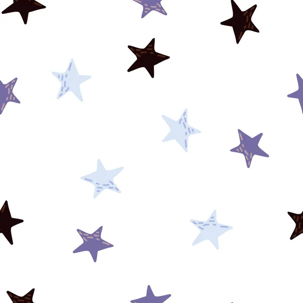 Симпатичные Звезды Бесшовный Узор Стиле Каракули Обои Созвездия Дизайн Ткани — стоковый вектор