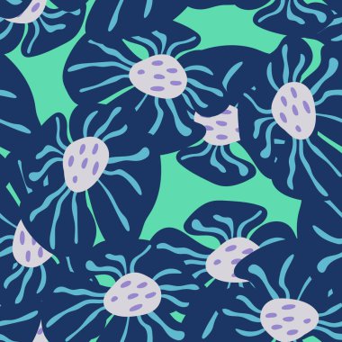 Çağdaş, büyük tomurcuk çiçeği pürüzsüz deseni. Sevimli, stilize çiçek arka planı. Kumaş tasarımı, tekstil baskısı, ambalaj kağıdı, kapak için. Vektör illüstrasyonu