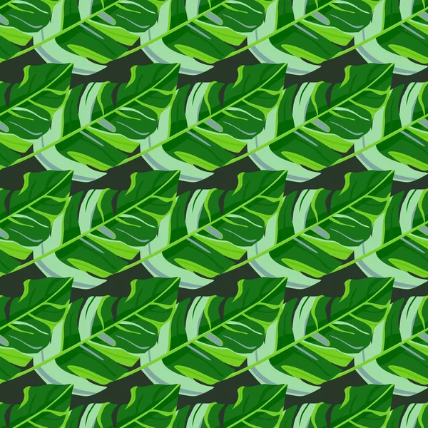 Patrón Inspirado Hawai Moda Exótica Palmeras Exuberante Fondo Pantalla Vegetación — Vector de stock