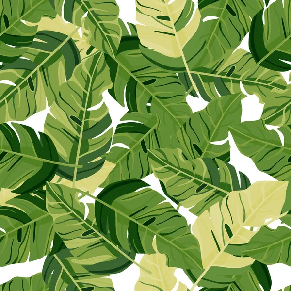 Hawaiiinspirerat Mönster Fashionabelt Exotiska Palmer Och Grönskande Grönska Tapeter Abstrakt — Stock vektor