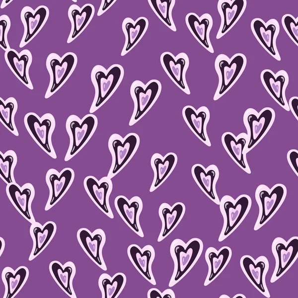 古旧的心脏无缝图案 2月14日墙纸 情人节的背景 面料设计 纺织品印花 包装纸 矢量说明 — 图库矢量图片