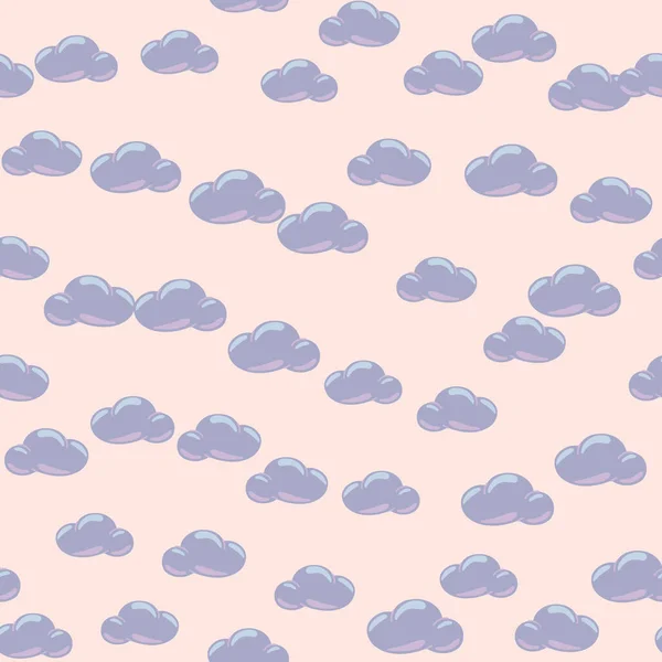 Egyszerű Felhők Zökkenőmentes Minta Primitív Művészet Szövettervezéshez Textilnyomtatáshoz Csomagolópapírhoz Borításhoz — Stock Vector