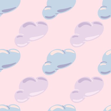 Basit, pürüzsüz bulutlar. İlkel sanat. Kumaş tasarımı, tekstil baskısı, ambalaj kağıdı, kapak için. Vektör illüstrasyonu