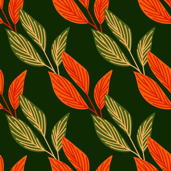 유기물은 방법으로 무늬를 남긴다 식물적 장식적 나뭇잎 디자인 일러스트 — 스톡 벡터