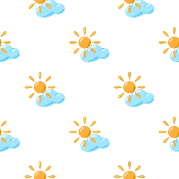 Sluneční Vzor Stylu Čmáranice Jednoduché Dekorativní Pozadí Pro Textilní Design — Stockový vektor
