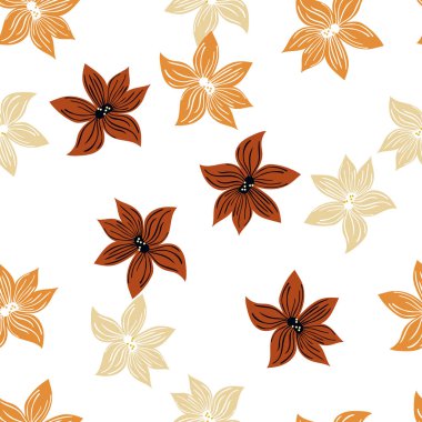 Şirin bir tomurcuk çiçeği arka planı. Basit bir şekilde soyut, kusursuz desen. Kumaş tasarımı, tekstil baskısı, ambalaj kağıdı, kapak için. Vektör illüstrasyonu