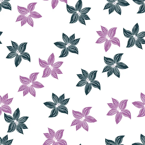 Nette Stilisierte Knospe Blumen Hintergrund Abstraktes Blumenmuster Schlichtem Stil Für — Stockvektor