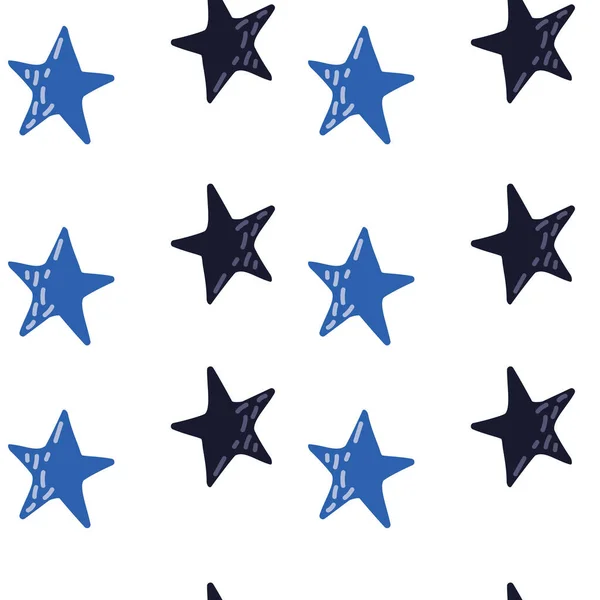 Mignonne Étoiles Motif Sans Couture Dans Style Doodle Papier Peint — Image vectorielle