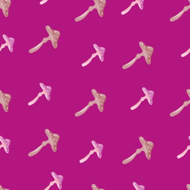 Sihirli sinek agarik duvar kağıdı. Peri kuyruklu mantarlar kusursuz desen. Kumaş tasarımı, tekstil baskısı, ambalaj kağıdı, kapak için. Vektör illüstrasyonu