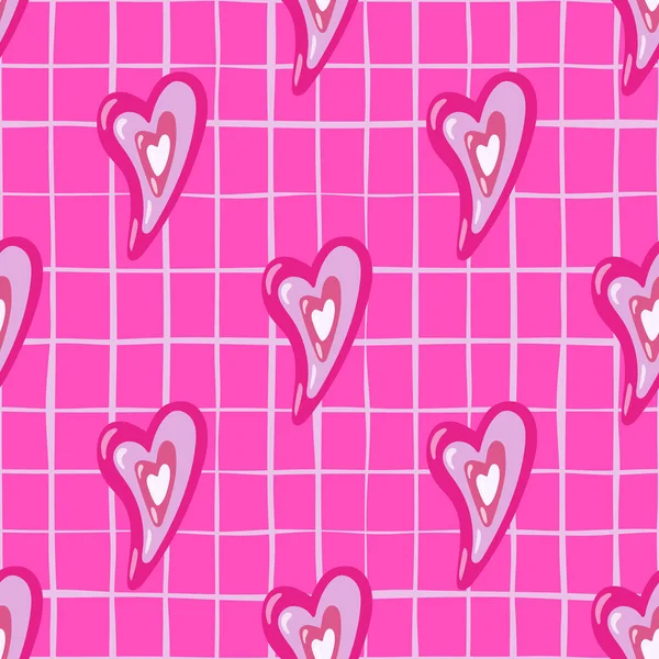 Vintage Herzen Nahtlose Muster Februar Tapete Valentinstag Kulisse Design Für — Stockvektor