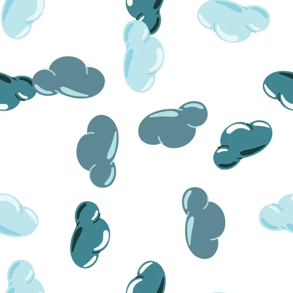 Simple Clouds Seamless Pattern Primitive Art Fabric Design Textile Print — Stock Vector