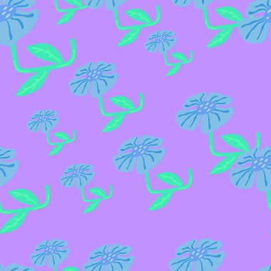 Çağdaş, şirin, biçimlendirilmiş, kusursuz desenler. Dekoratif saf botanik duvar kağıdı. Kumaş tasarımı, tekstil baskısı, ambalaj kağıdı, kapak için. Vektör illüstrasyonu