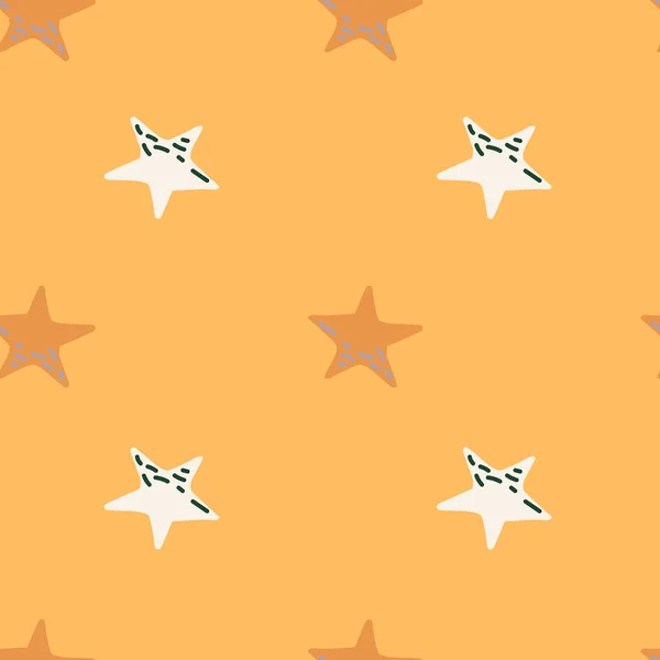 Cute Stars Seamless Pattern Doodle Style Constellation Wallpaper Design Fabric — Stock Vector