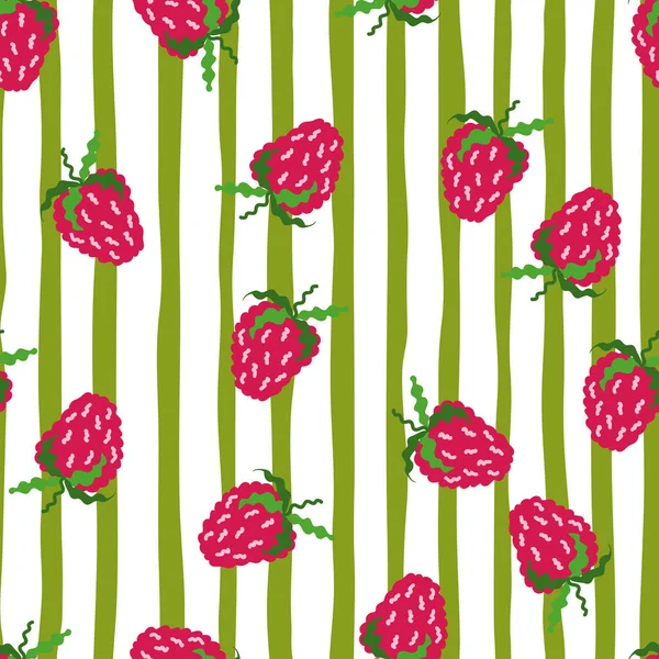 stock vector Cute strawberries seamless pattern. Doodle strawberry endless background. Hand drawn fruits wallpaper. Design for fabric, textile print, wrapping paper, kitchen textiles, cover. Vector illustration