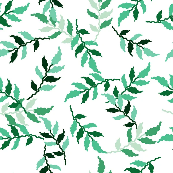 Organische Blätter Nahtlose Muster Einfacher Stil Botanischer Hintergrund Dekorative Waldblatt — Stockvektor