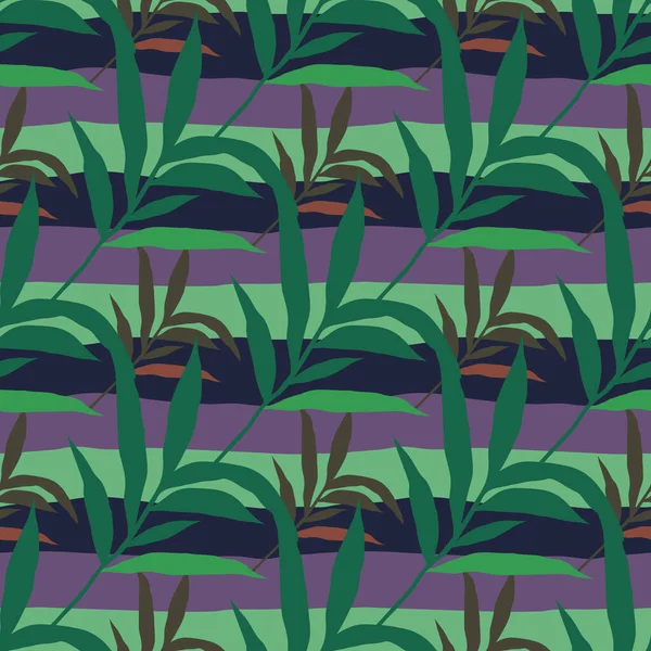 Soyut Orman Palmiye Yaprağının Dikişsiz Deseni Stilize Edilmiş Tropik Palmiye — Stok Vektör