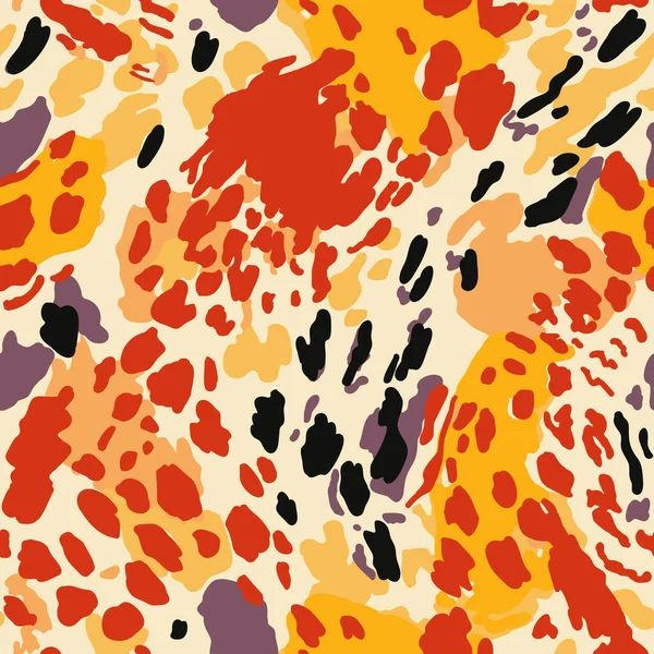 抽象纹理豹皮无缝图案 有创意的动物毛皮壁纸 野生非洲猫的伪装背景 纺织品 包装纸 海报设计 病媒图解 — 图库矢量图片