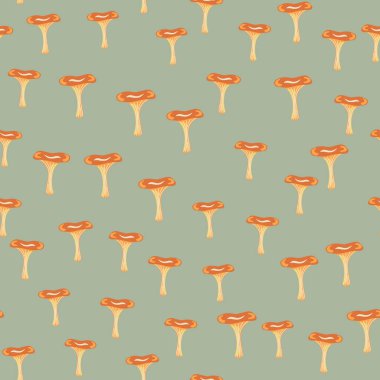 Zehirli mantarlar dikişsiz desen. Sihirli sinek agarik duvar kağıdı. Baskı, tekstil, kumaş, moda, iç mekan ve ambalaj kağıdı için tasarlandı. Vektör illüstrasyonu